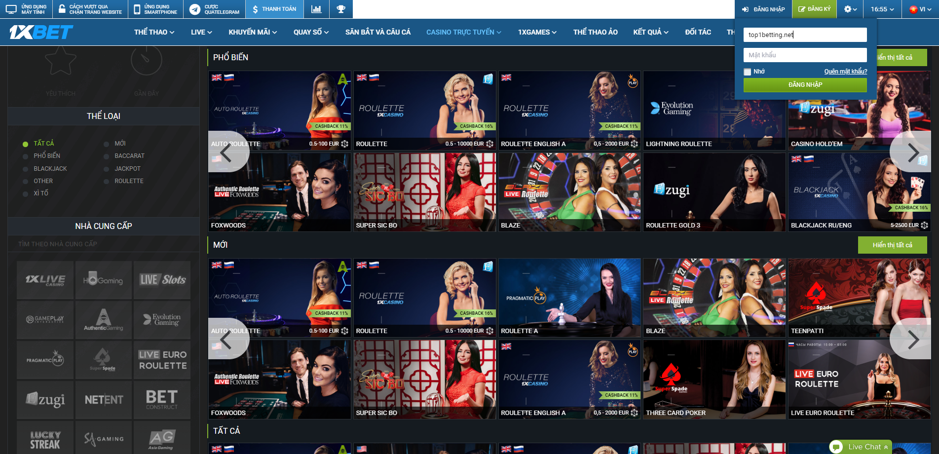 1XBET 10 song bac tai nha cai